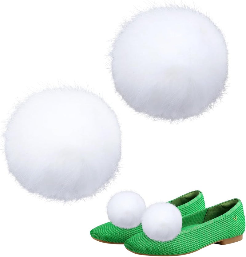 Dioxay Store Tinkerbell Pom Poms For Shoes Fluffy Shoe Clips & Shoe Pins Pompoms Perfect Accessory For Women's Tinkerbell Costume - Image 1
